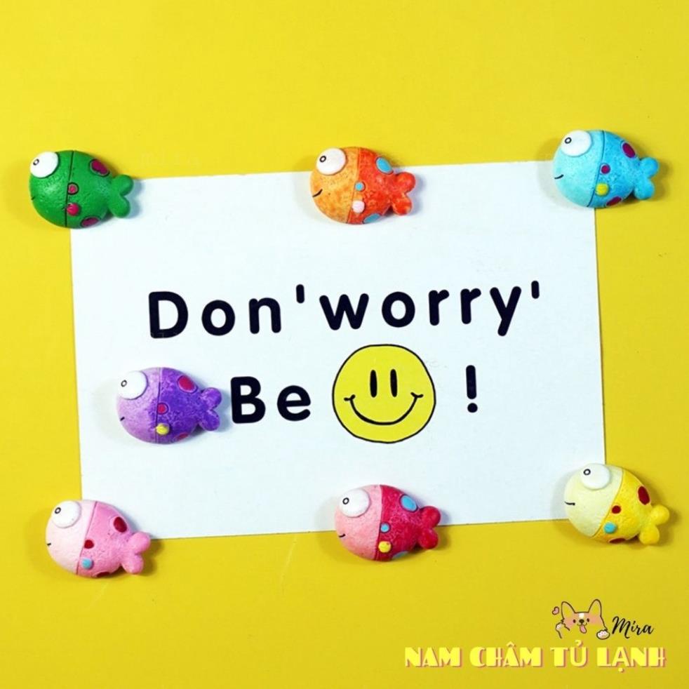 Nam Châm Tủ Lạnh 3D Cá Nhỏ Chấm Bi Dễ Thương Trang Trí Bàn Học, Bàn Làm Việc, Đính Note MIRA-3D68006