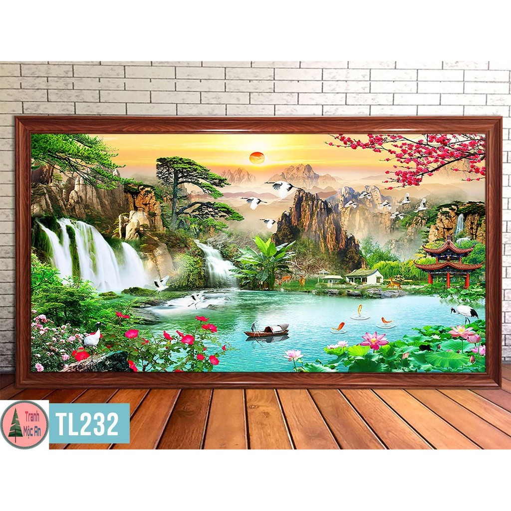 ⚡️ TRANH SƠN THỦY HỮU TÌNH ⚡️Tranh treo tường trang trí nội thất, tráng gương phủ gỗ chất lượng cao