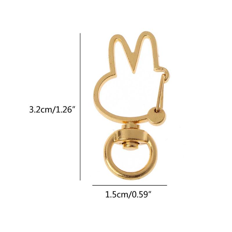 Set 10 móc khóa kim loại hình chú thỏ dễ thương