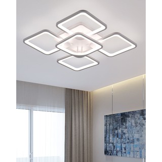 Đèn led ốp trần vuông 5 cánh 3 chế độ sáng kèm điều khiển từ xa