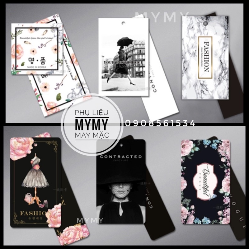 Bộ hai Nhãn giấy Mác giấy thời trang nữ Cao Cấp - 10 bộ không kèm dây  LINK1