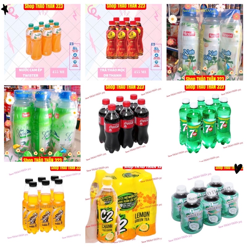 Nước Ngọt Lốc 6 Chai Pepsi, Coca-Cola, Sting, Cam Ép, Không Độ, 7Up, 0long, Warkup 247