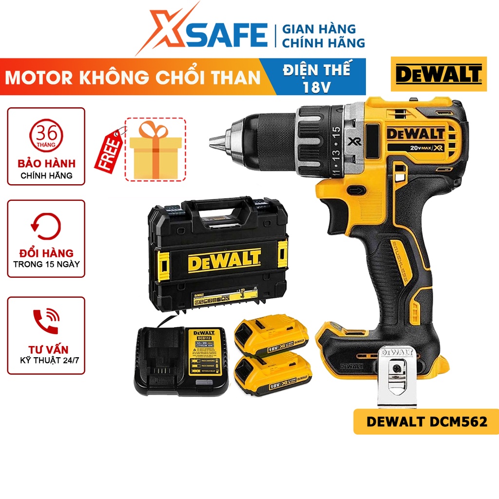Máy khoan pin 18V Dewalt DCD791N động cơ không chổi than, tốc độ không tải 0-2000v/p [CHÍNH HÃNG][XSAFE]