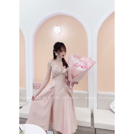 Váy tacfa 2 dây nhún bồng ngực siêu hach dáng