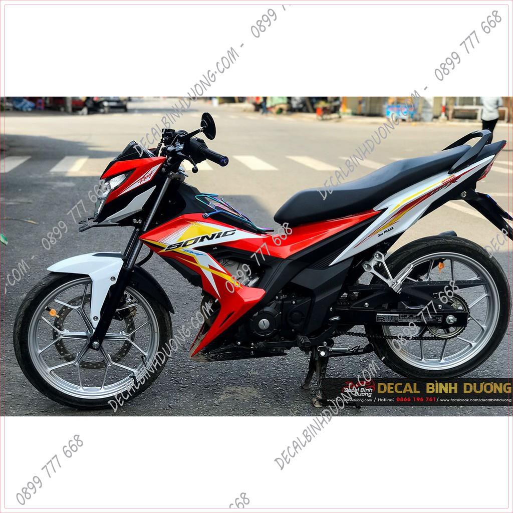 Decal Xe Máy - Tem Trùm Sonic 150 Trắng Đỏ Đơn Giản Đẹp Nhất