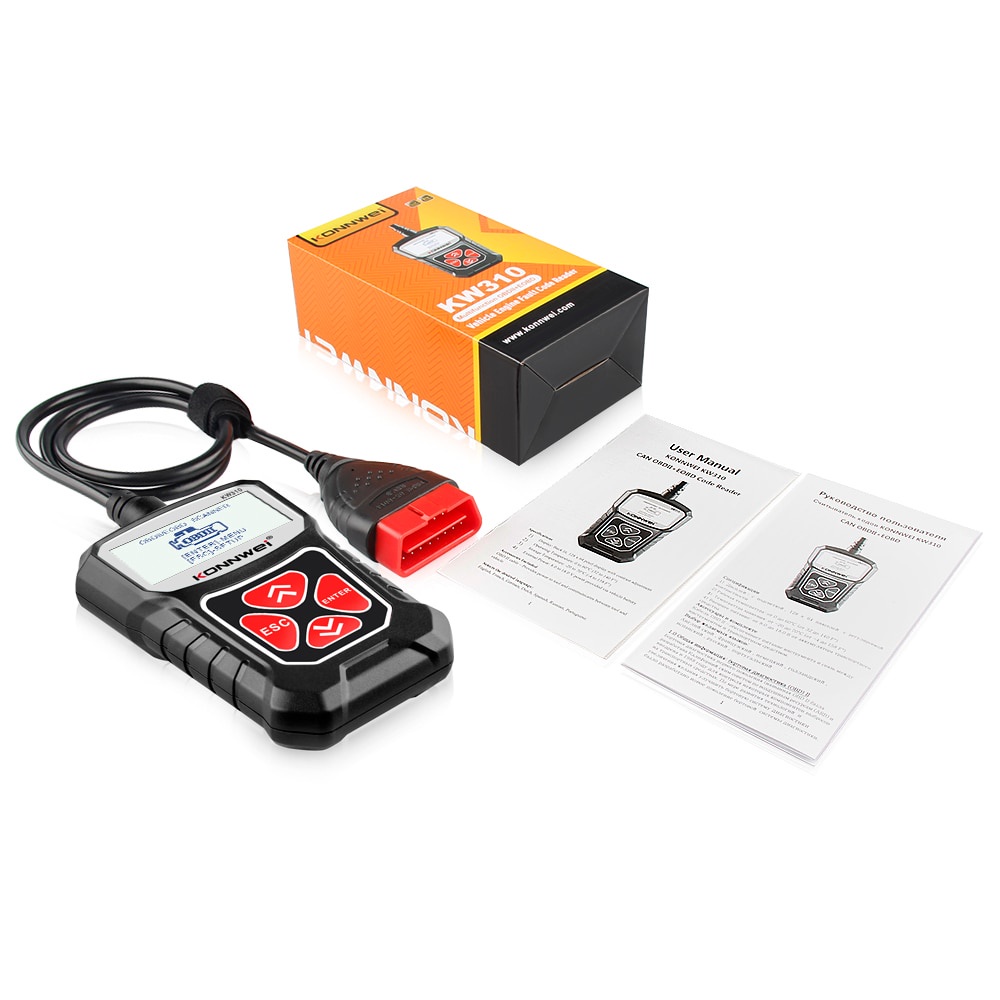 Konnwei kw310 obd2 Cho Máy Quét Xe Hơi Tự Động obd 2, Máy Quét Ngôn Ngữ pk elm327