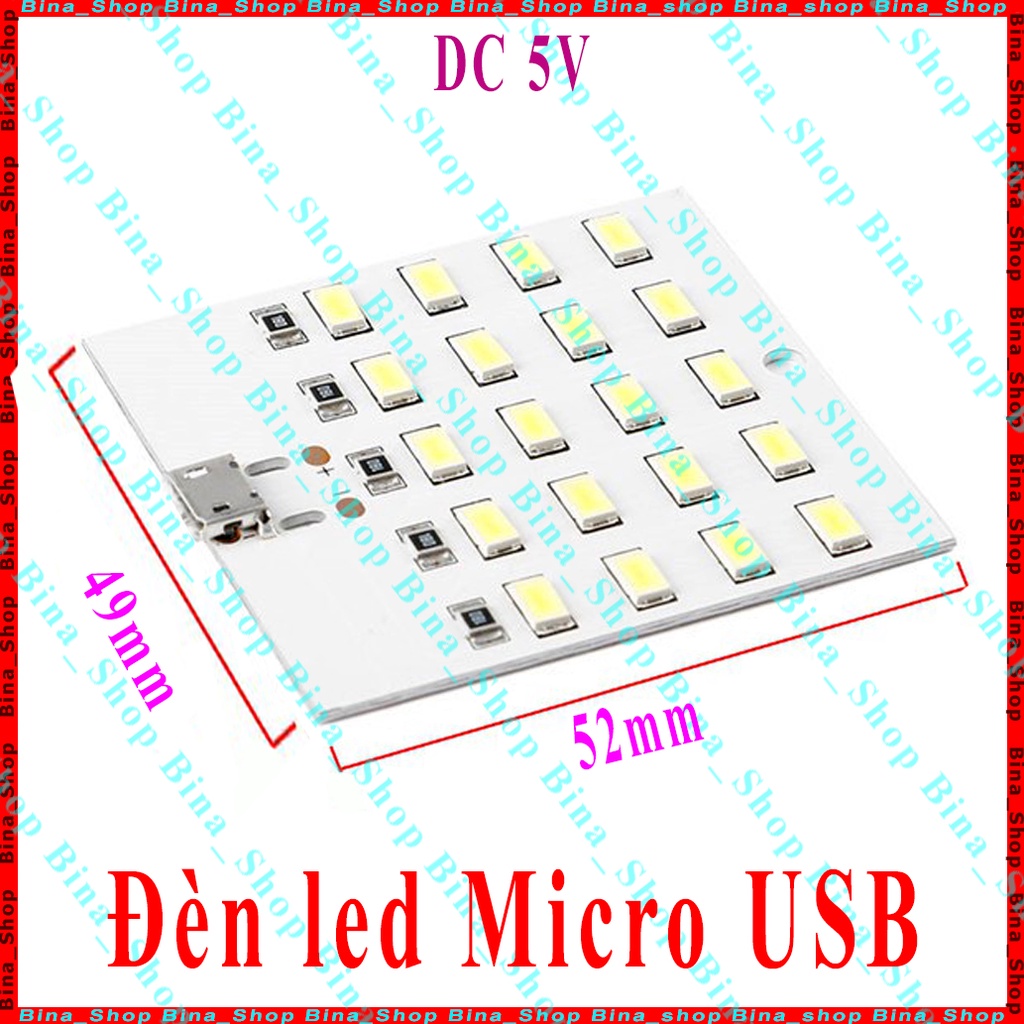 Đèn Led 5V 20 bóng nhiệt màu ~6000K~6500K trắng ấm