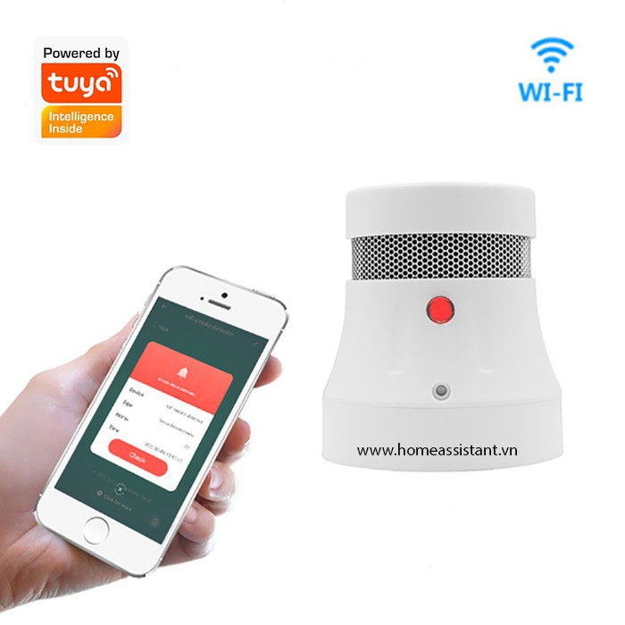 Đầu Cảm Biến Báo Khói Thuốc Báo Cháy Hỏa Hoạn Wifi Tuya W04 (Smart Life)