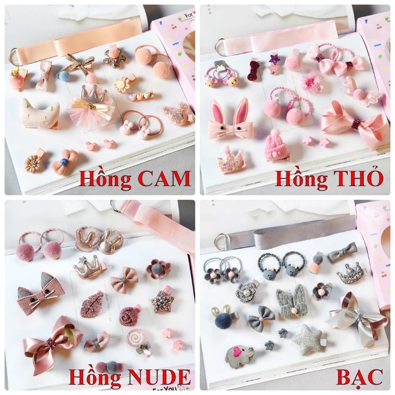 Nơ tóc bé gái-sét kẹp tóc 18 món đáng yêu cho bé