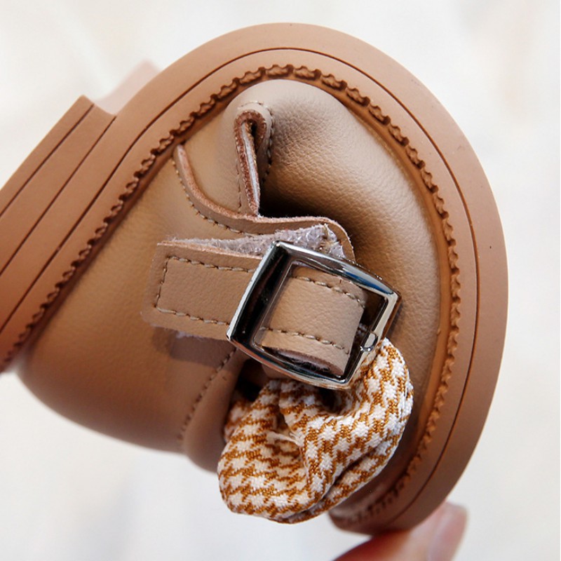 Giày búp bê đính nơ tinh tế đế mềm chống trượt thời trang cho bé gái phong cách Hàn Quốc