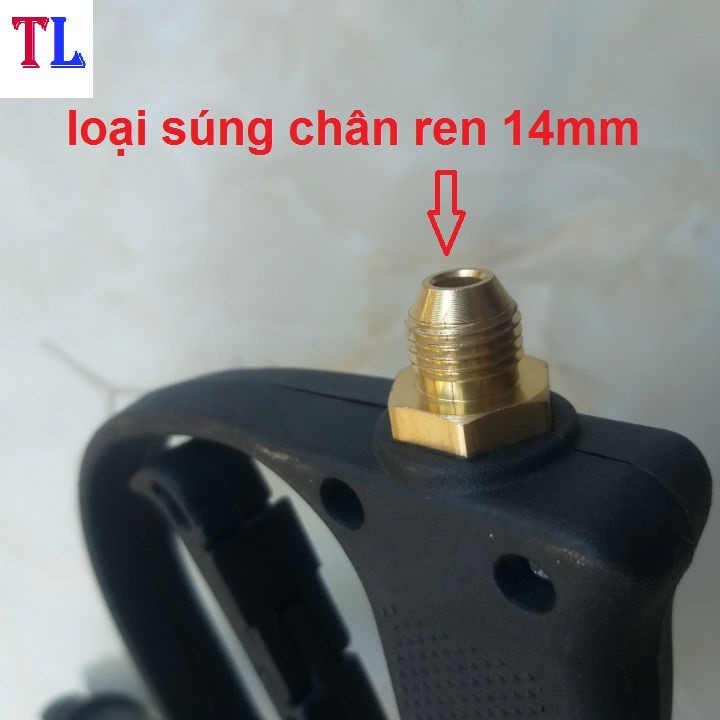 Súng rửa xe áp lực ren ngoài phi 14mm + ống nối dài 36cm