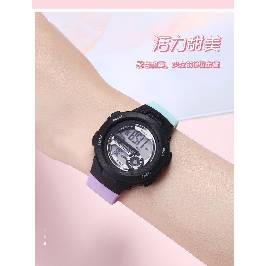 Đồng hồ điện tử thể thao thời trang unisex (nam - nữ) dây Silicon cao cấp AOSUN PKHRAS004 (42 mm)