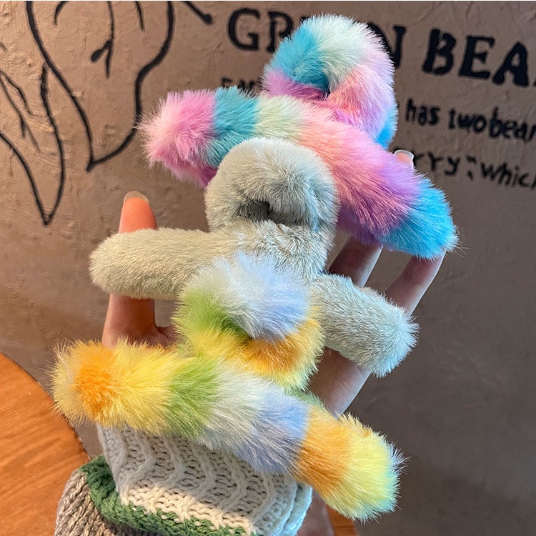 Kẹp tóc hỗ trợ rửa mặt Cỡ Lớn Màu Trơn Đơn Giản Thời Trang Hàn Quốc Cho Nữ