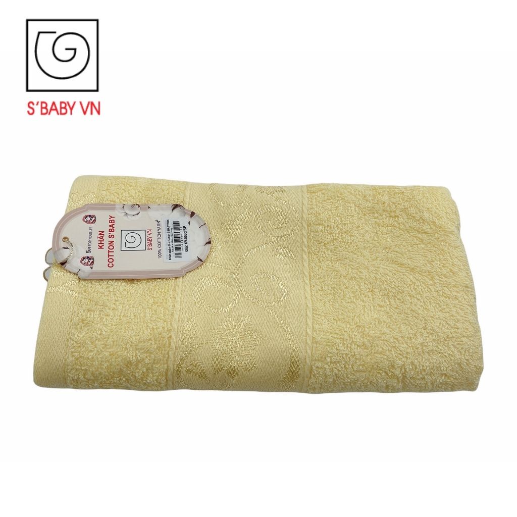 Khăn Tắm Cotton S'BABY 65x120cm Nguyên Liệu Tự Nhiên Mềm Mại, An Toàn Cho Da - 8936137961148