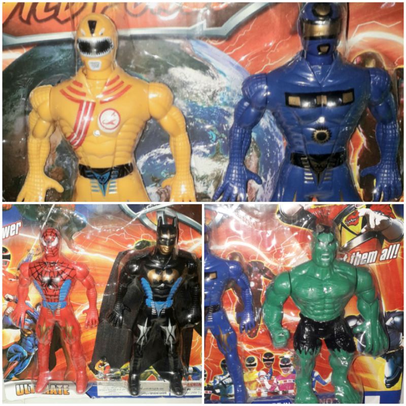 Sét 5 mô hình siêu Anh hùng bằng nhựa cao 15cm có đèn Led rất đẹp