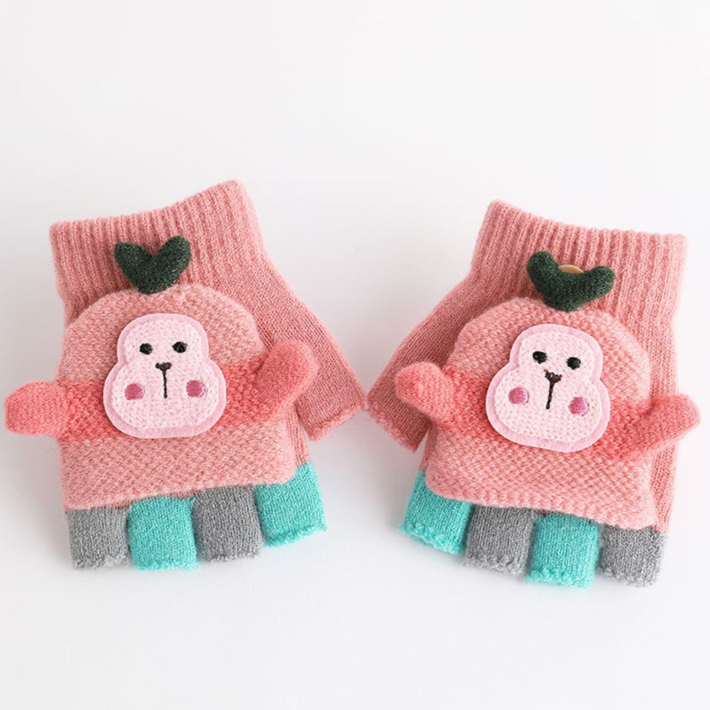 Găng tay hở ngón giữ ấm mùa đông thiết kế hoạt hình dễ thương phong cách Hàn Quốc cho bé gái chất lượng cao