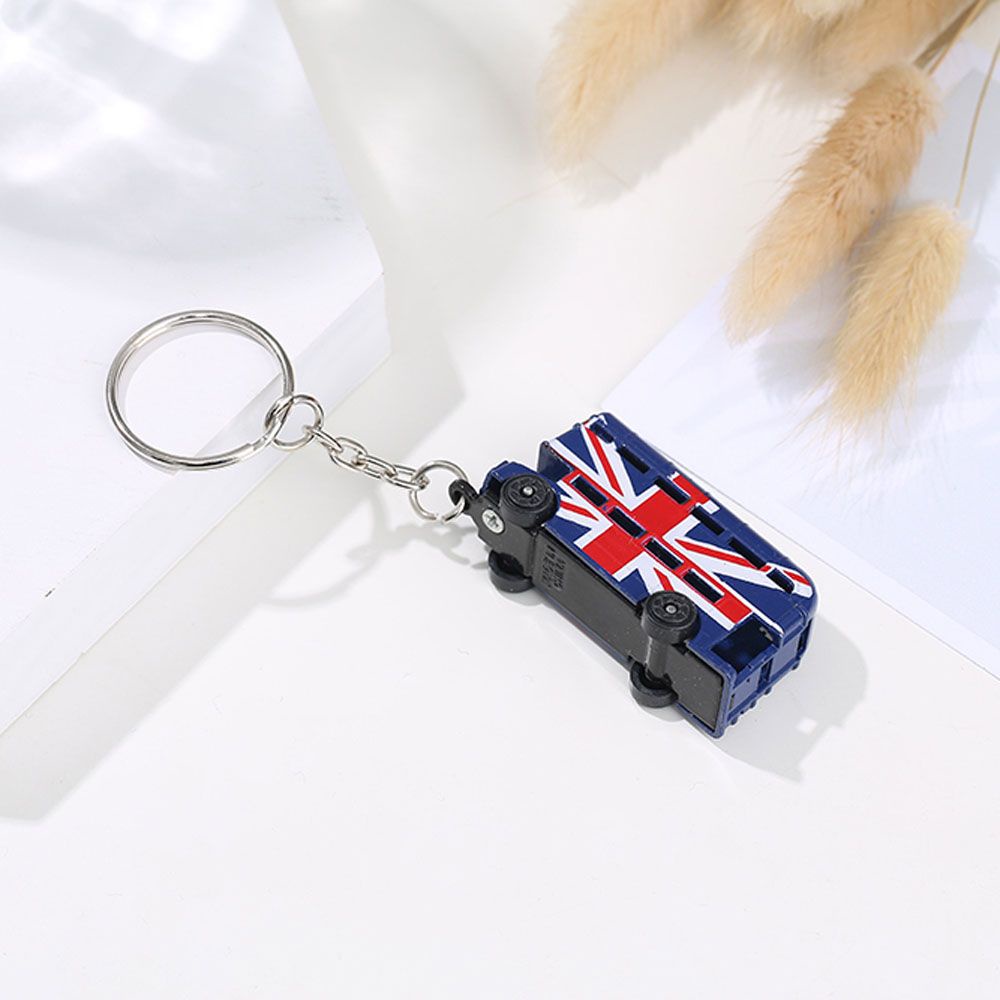 Móc khóa hình xe buýt London màu đỏ/ xanh dương thời trang