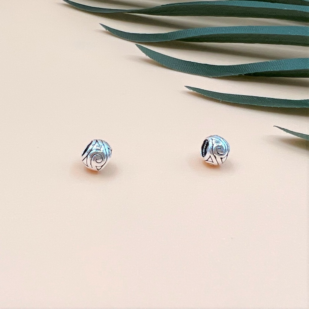 Charm nối bạc thái hình lu thống hoa văn bé - Charm Bạc 925 - Mã CA034