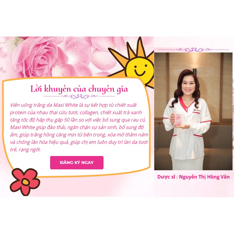 Maxi White Collagen Chống Lão Hóa Da, Giảm Nám, Tàn Nhan Và Trắng Da