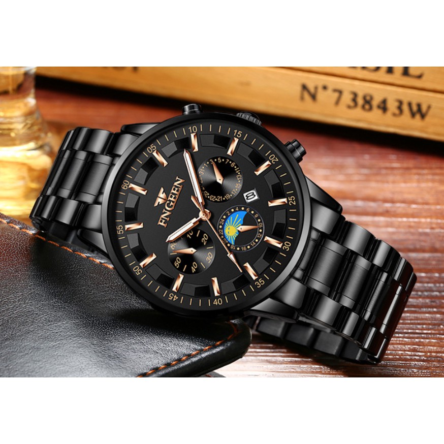Đồng hồ nam FNGEEN chính hãng, dây thép bền màu, 2 màu đen trắng cực đẹp, kiểu dáng lịch lãm ( Mã: AF10 ) | BigBuy360 - bigbuy360.vn