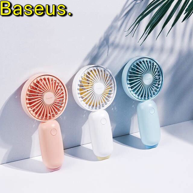 Quạt mini cầm tay 3 tốc độ chính hãng baseuscó đèn led đom đóm