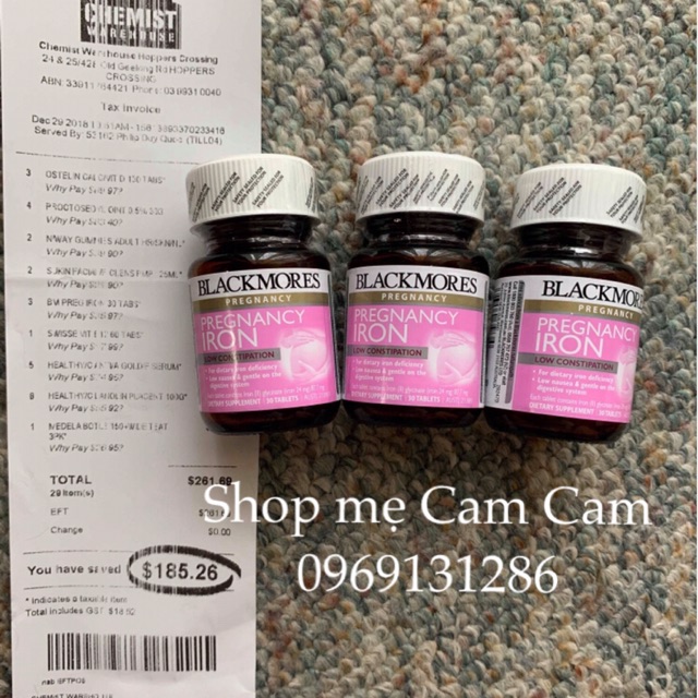 SẮT BẦU BLACKMORES KÈM BILL