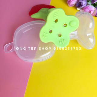gặm nướu hoa quả cho bé gặm nướu silicon mềm mại có hộp đựng