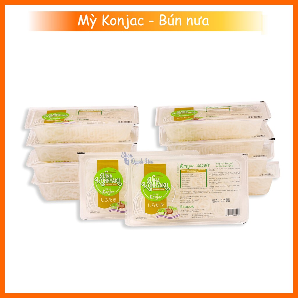 Set 10 hộp Mỳ Konjac / Bún nưa mì nưa Konjac 120g - 150g - 160g, phù hợp cho người ăn kiêng Keto - Eatclean