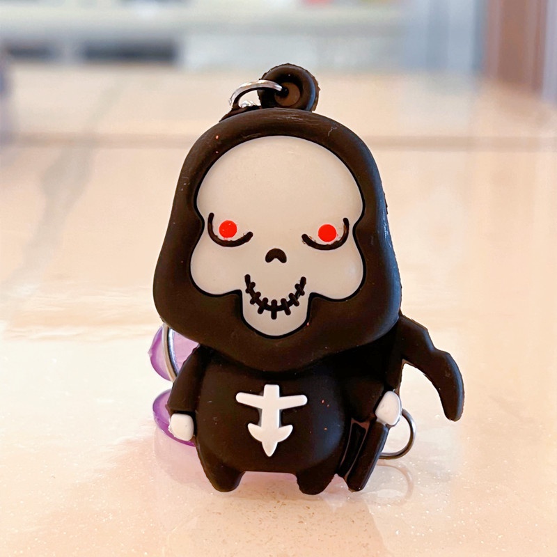 Móc Khóa Hình Đầu Lâu Phát Quang Phong Cách Halloween