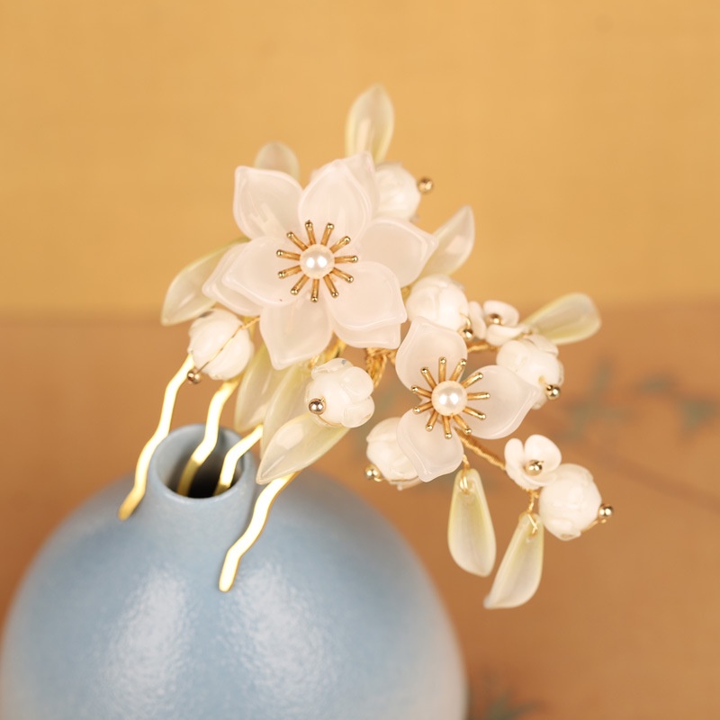 [Hàng Mới Về] Kẹp Cá Mập Phong Cách Trung Hoa Cổ Điển Phối Tua Rua Trang Trí