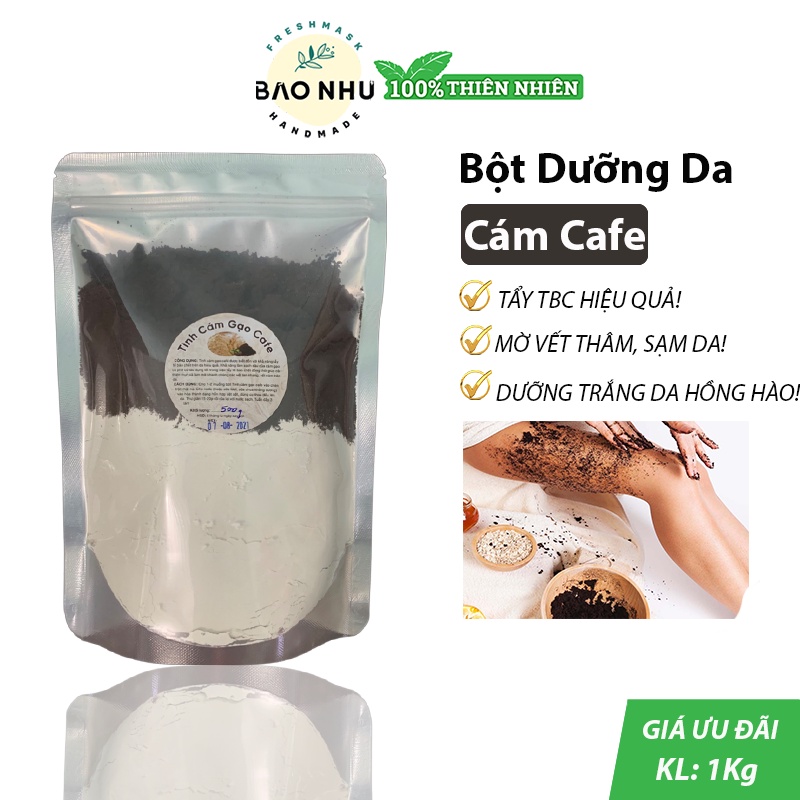 500gram Tinh Cám Gạo Cafe Handmade - Trắng Da + Tẩy Tbc + Mịn Da