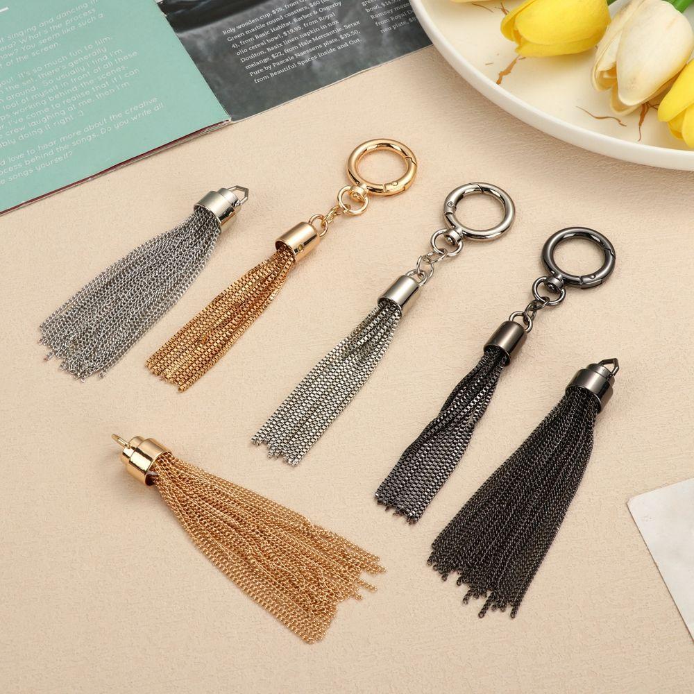 Móc Khóa Tua Rua Bằng Kim Loại Độc Đáo Trang Trí Túi Xách DIY