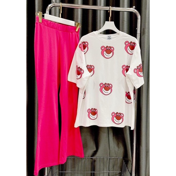 SET QUẦN ỐNG RỘNG BÁO HỒNG TÚI ZIP COTTON