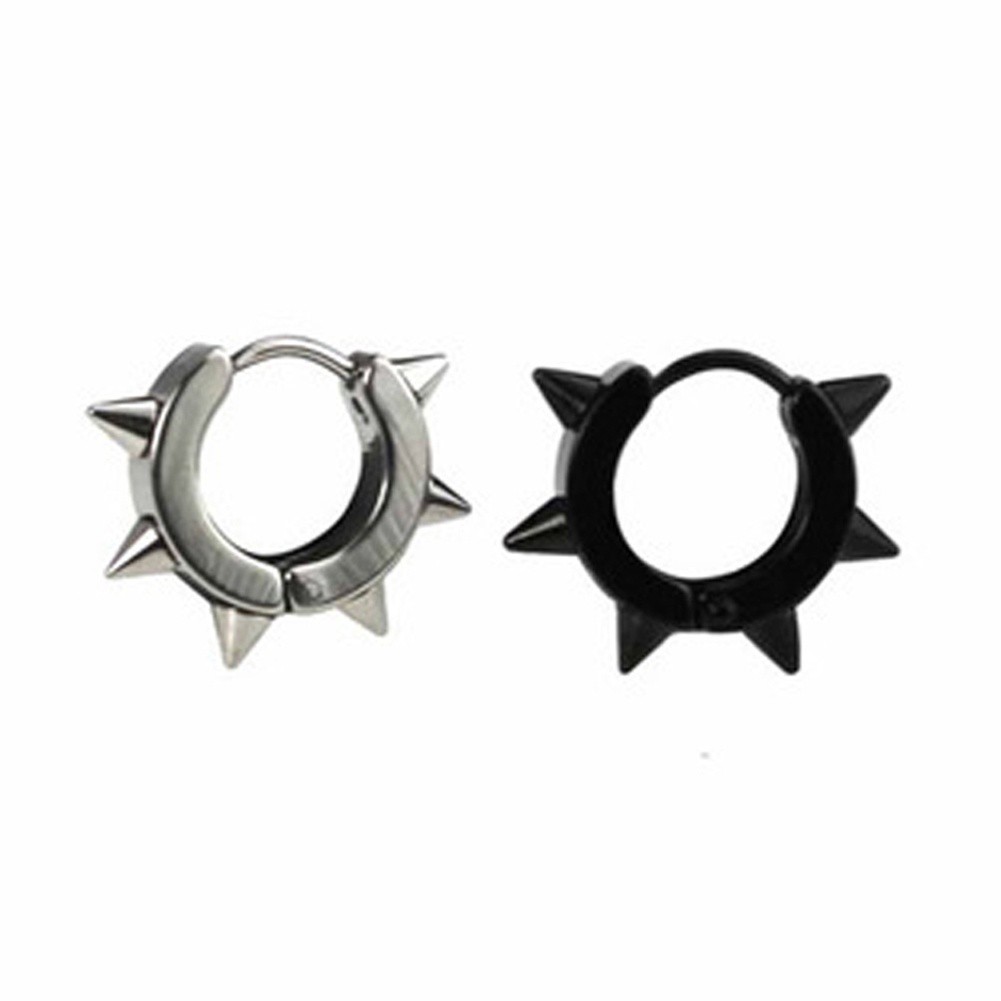 Bông Tai Dạng Vòng Có Gai Bằng Thép Không Gỉ Phong Cách Punk Gothic Thời Trang Hàn Quốc Cho Nam