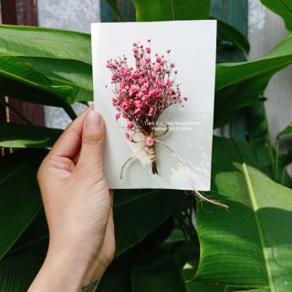 [THIỆP BABY HANDMADE] Thiệp hoa baby khô handmade quà tặng ý nghĩa độc đáo