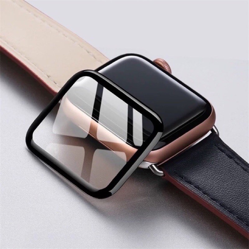 (FULL HỘP) Kính cường lực Apple watch size 38, 40, 42, 44mm màn hình cong bảo vệ máy seri 12345