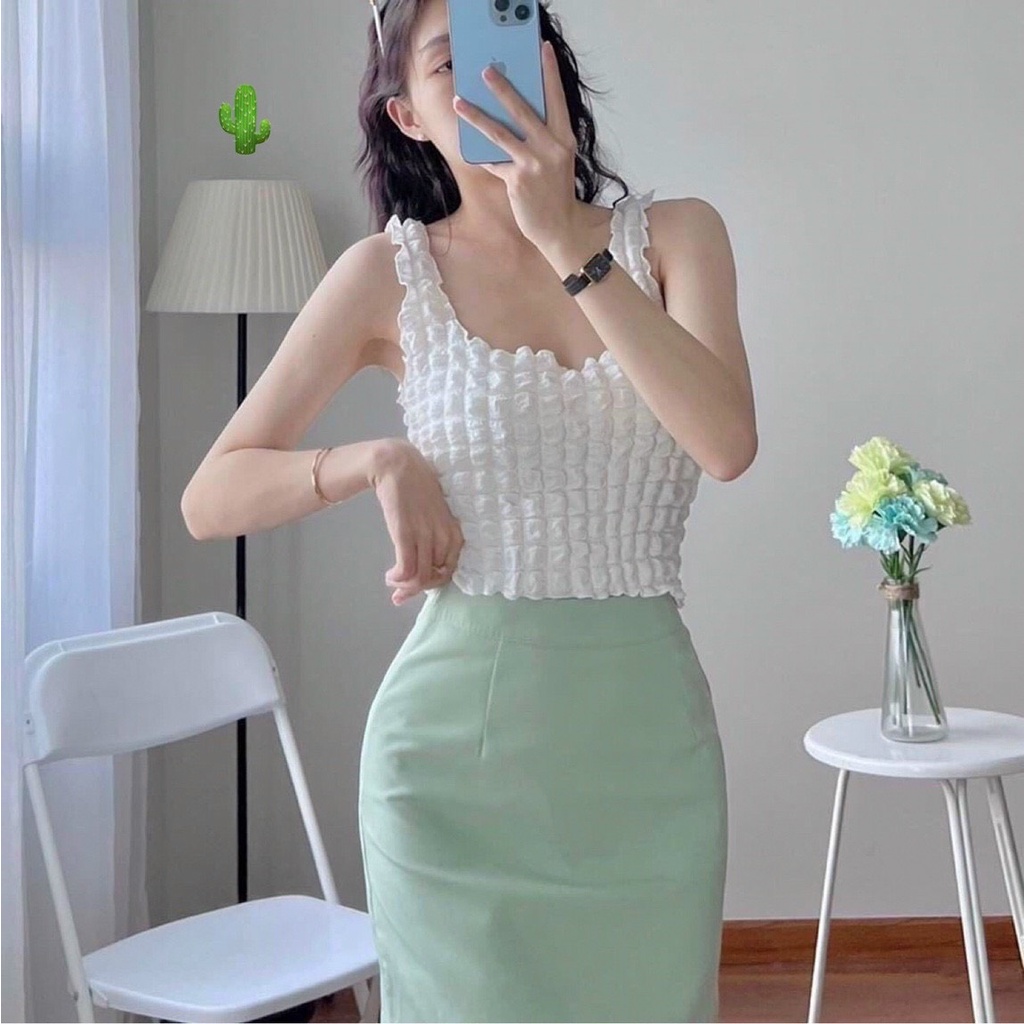 Áo hai dây vải xốp siêu xinh