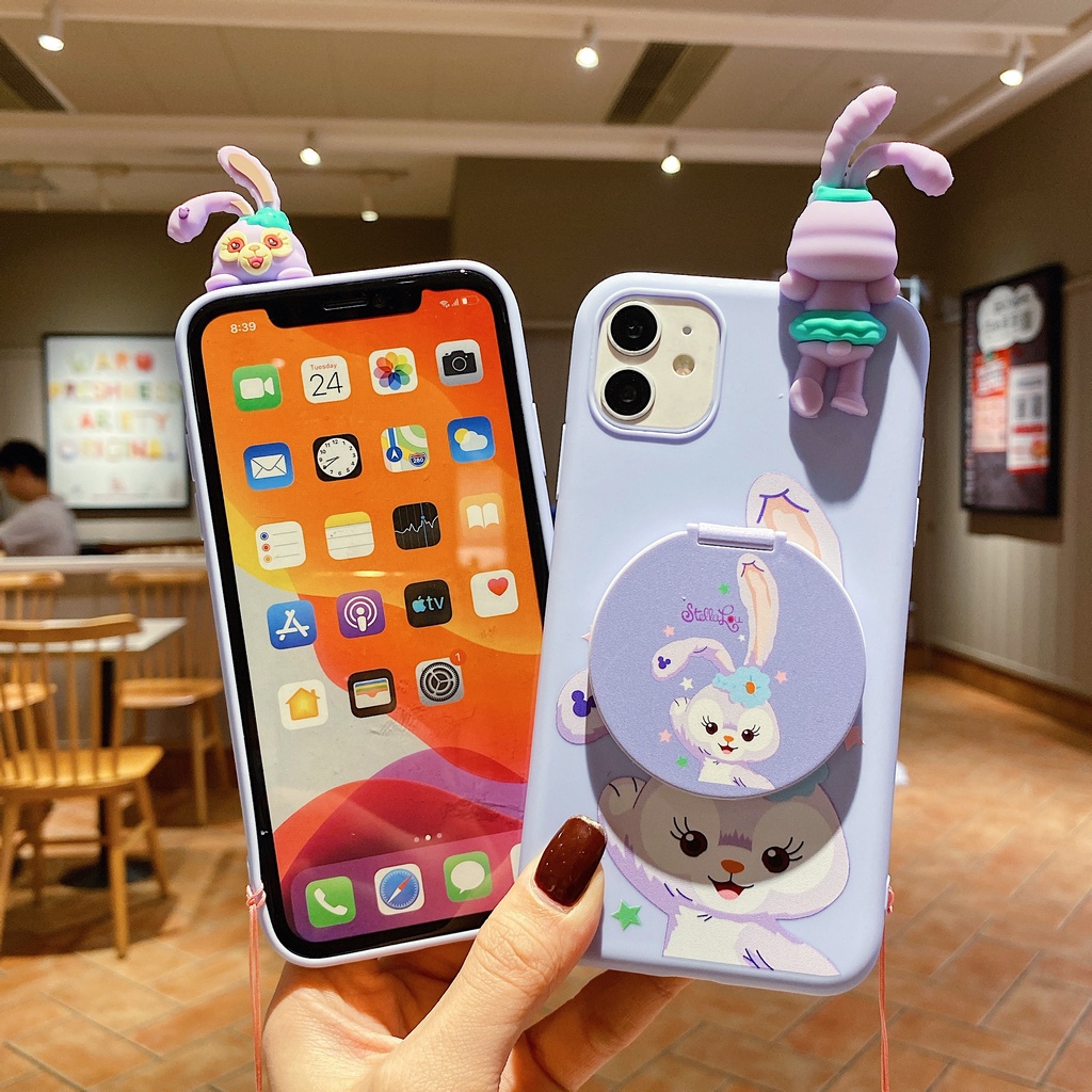 Iphone 6G 6plus 7G 8G 7 8plus X Xs XR X max 11 11pro max 12 12mini 12 pro max Stella Lou Disney phone case/cover with Mirror Bracket Stand