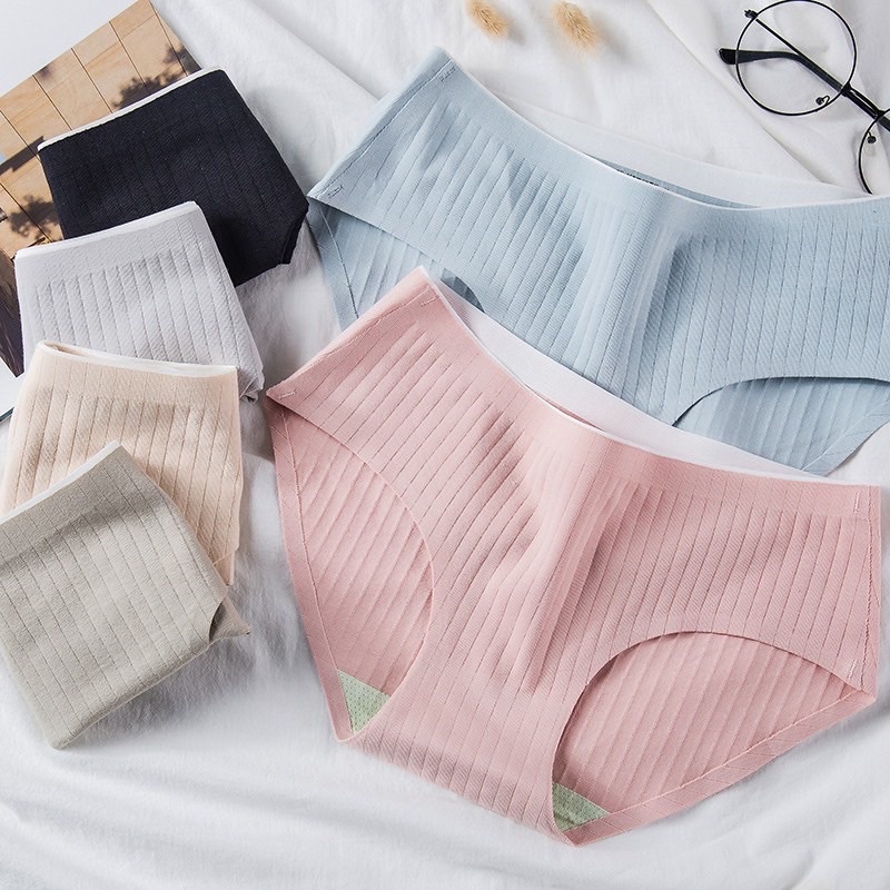 Quần Lót Nữ Cotton Gân Tăm Ép Mượt Không Đường May Kháng Khuẩn