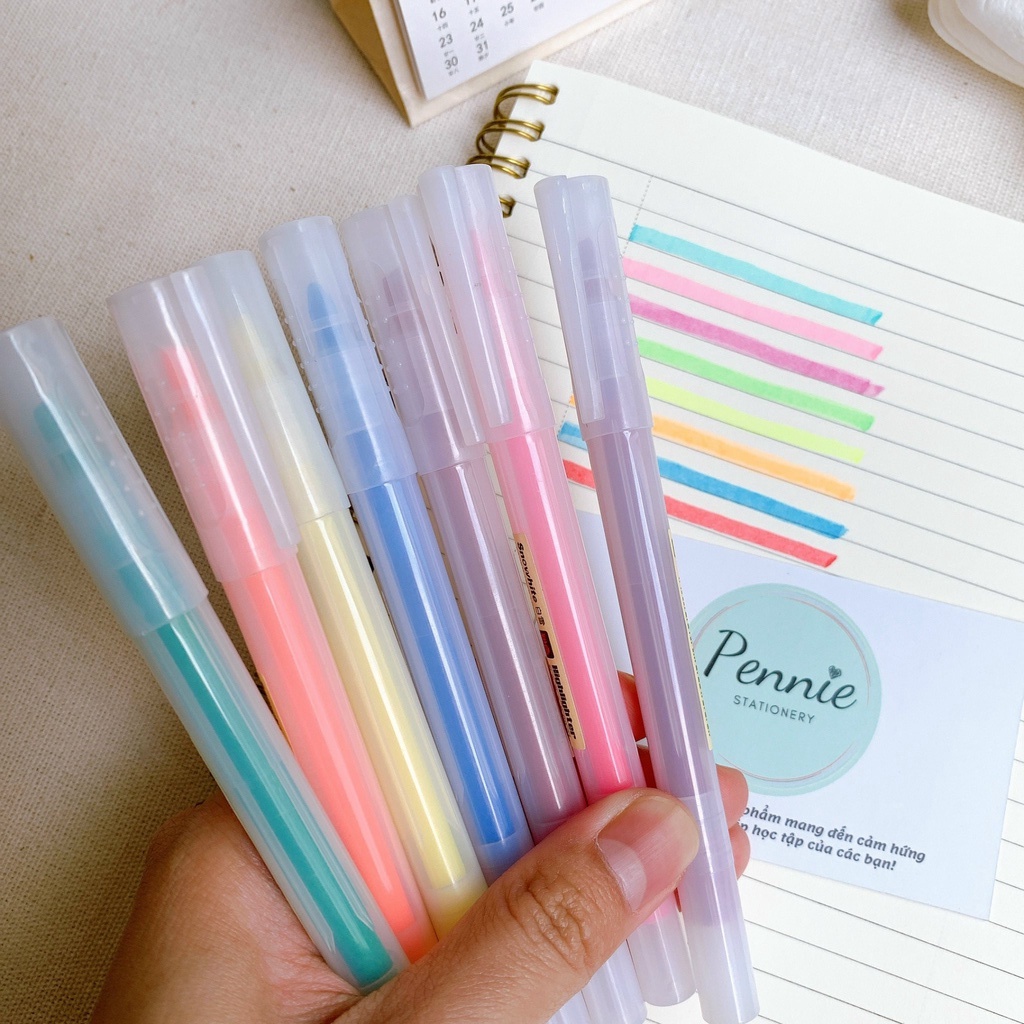 Bút dạ quang Pennie Snowwhite chuyên highlight nhiều màu sắc lựa chọn hỗ trợ học tập đọc sách