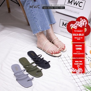 Dép Nữ MWC Đế Bệt Xỏ Ngón Công Sở NUDE- 3270