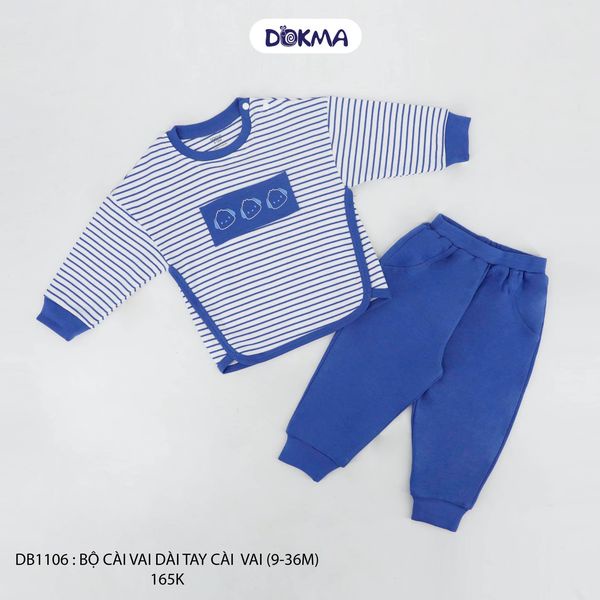 Bộ cài vai dài tay cotton dày Dokma DB1106 (9-36m)