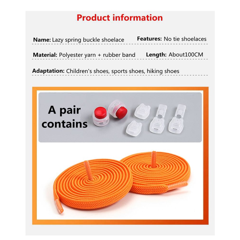 Dây Buộc Giày Co Giãn Không Cần Buộc Tiện Lợi Dành Cho Người Lớn Và Trẻ Em