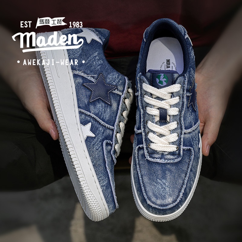 Maden Giày Thể Thao denim Thoáng Khí Thời Trang Mùa Hè 2022 Cho Nam