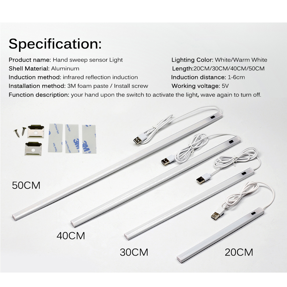 Đèn Led USB Ống Cảm Biến Chuyển Động Tay 30 / 50cm