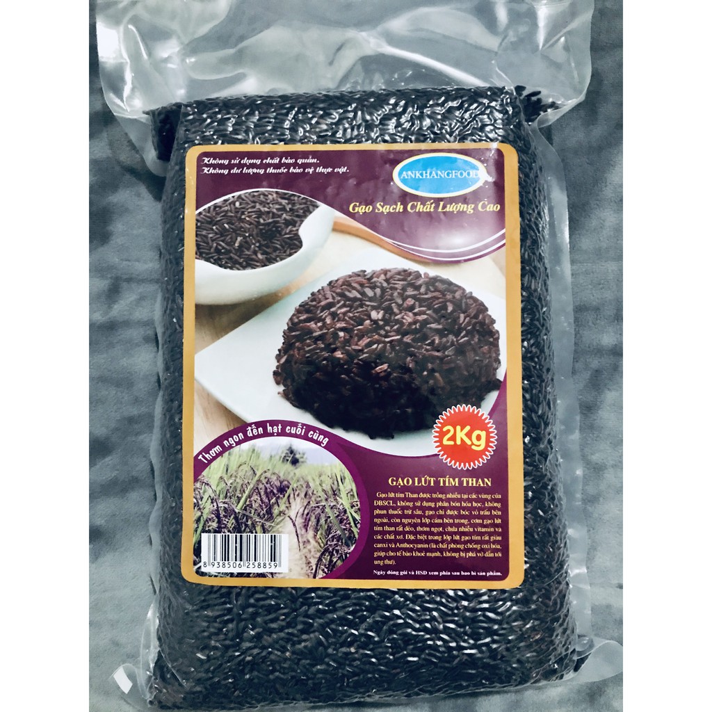 Gạo lứt tím than AnkhangFood 2kg, gạo lức đen dẻo, không cần ngâm - Eatclean, giảm cân | BigBuy360 - bigbuy360.vn