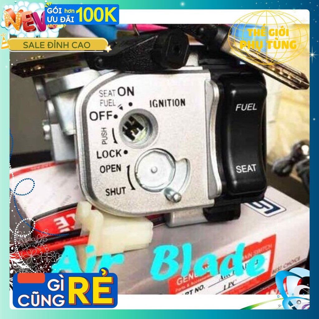 Bộ ổ khóa Air Blade 110cc 2007 - 2011 6 Cạnh (xe máy AirBlade Ab110 Honda điện điện)