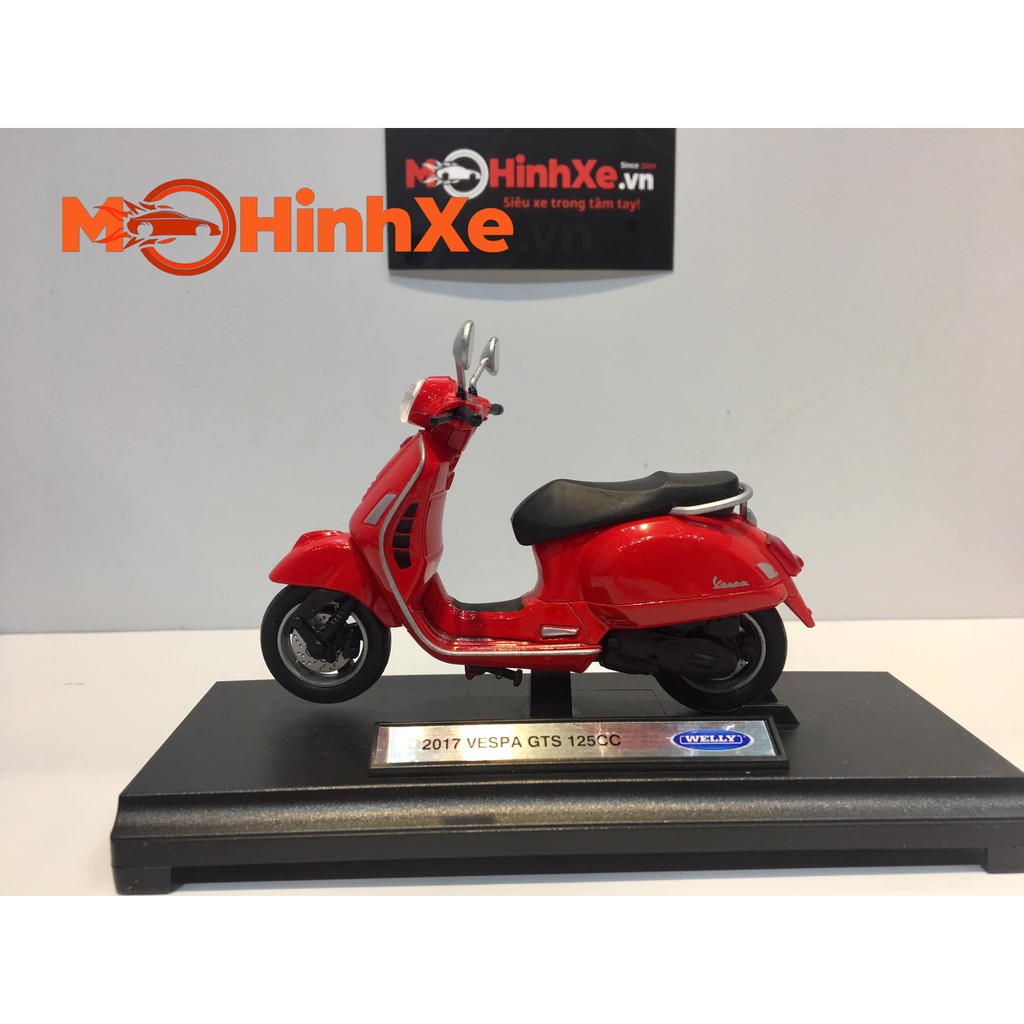 [Mã ICB1219 giảm 25% đơn 50K] MÔ HÌNH XE VESPA GTS 125CC 2017 1:18 WELLY