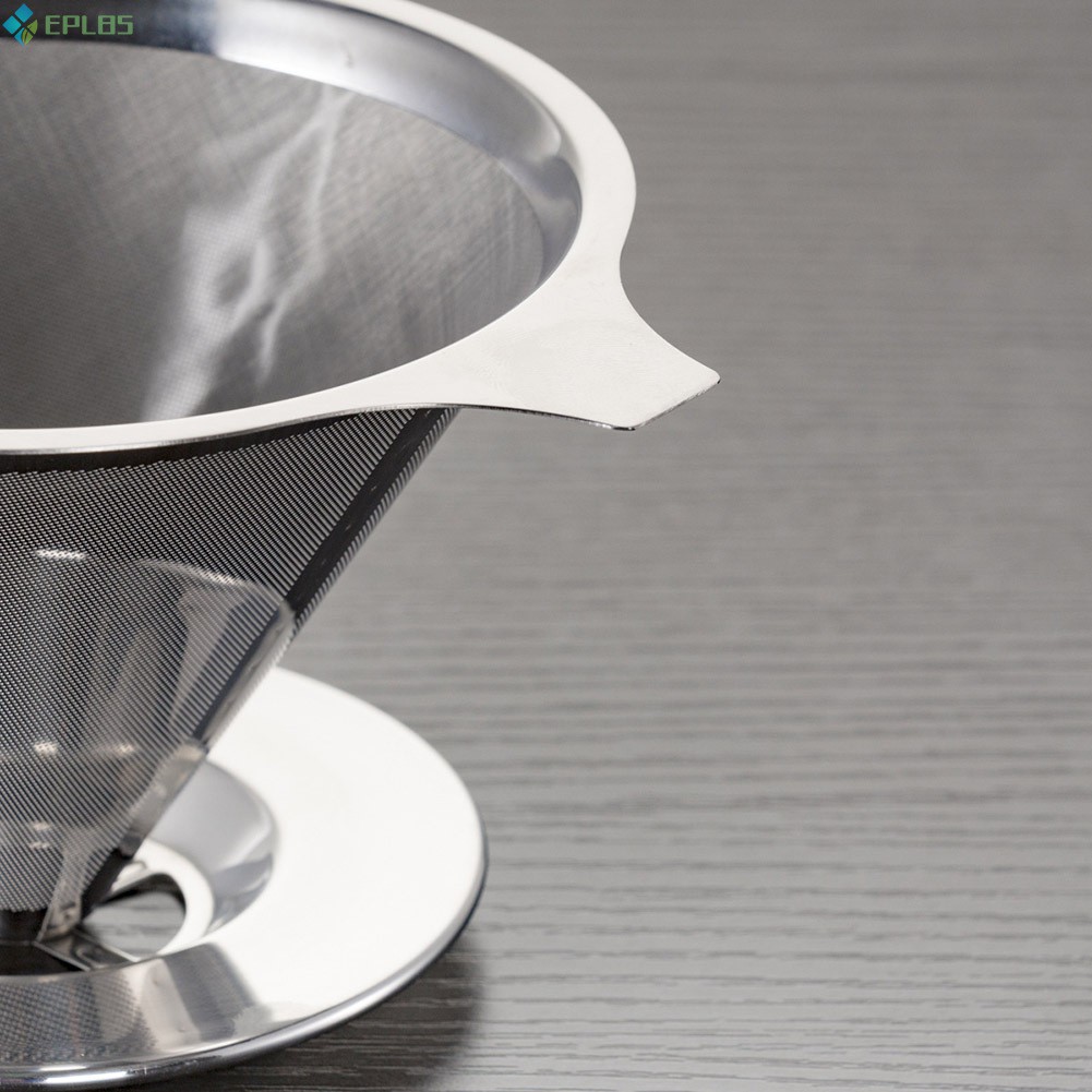 EPLBS Reusable Stainless Steel Pour Over Coffee Filter Cone Dripper with Cup Stand