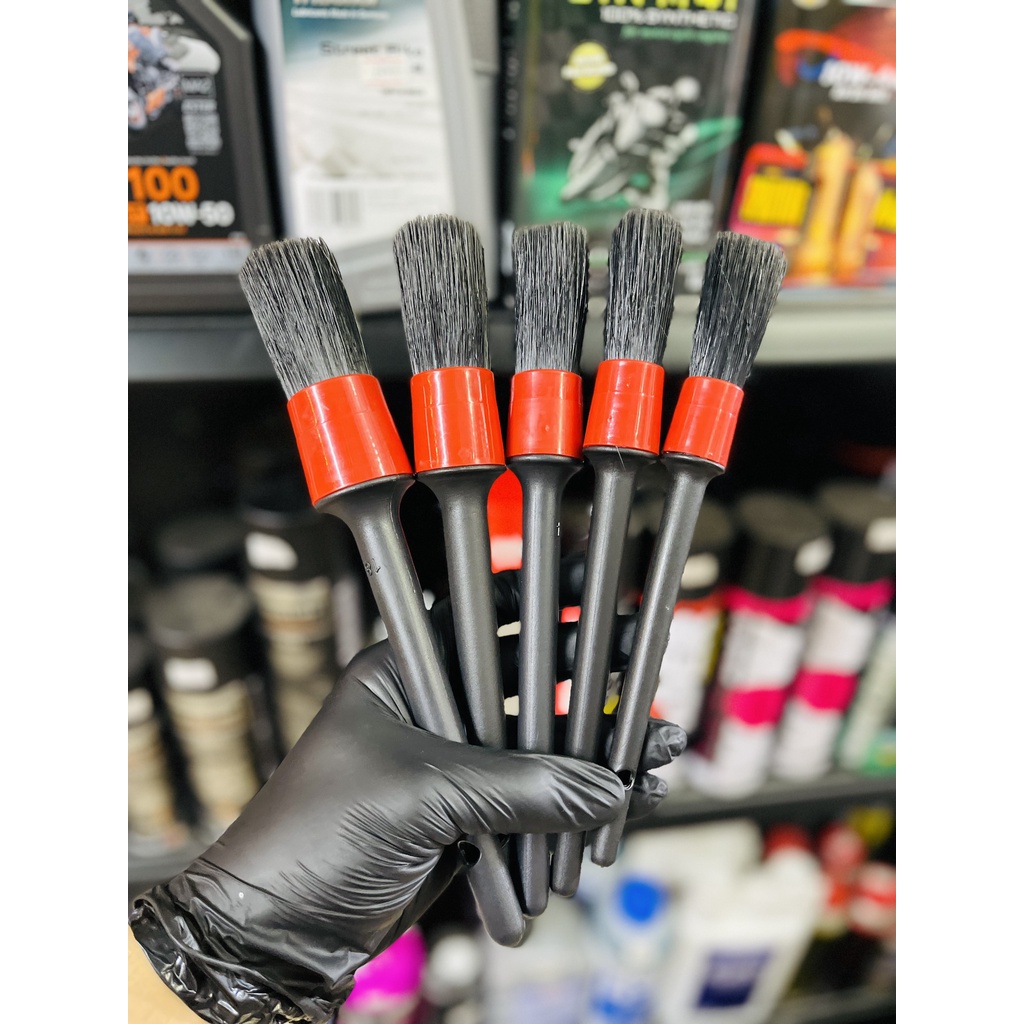 BỘ 5 CỌ LÔNG HEO LOẠI MỀM KHÔNG TRẦY XE, RỬA CHI TIẾT XE MÁY VÀ XE OTO